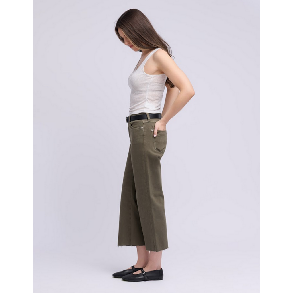 YOGA JEANS YOGA JEANS 26E LILY WIDE FLARE HIGH RISE 25'' OPRAH KAKI