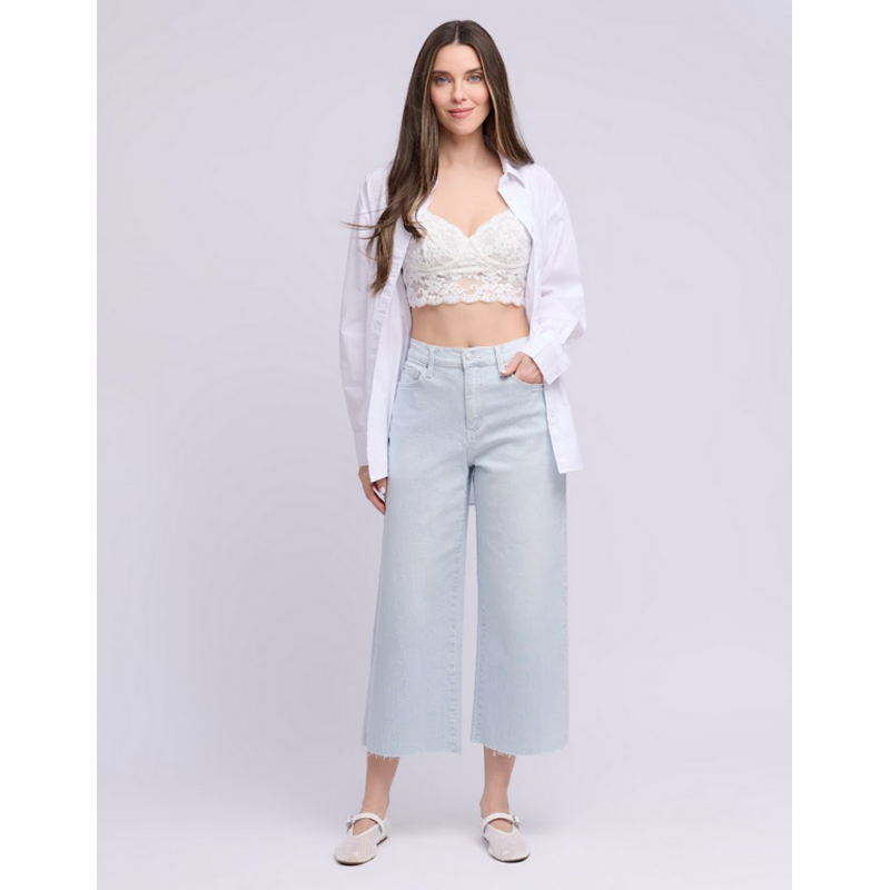 YOGA JEANS YOGA JEANS 26E LILY WIDE HIGH RISE 25'' SELENA PINSTRIPE