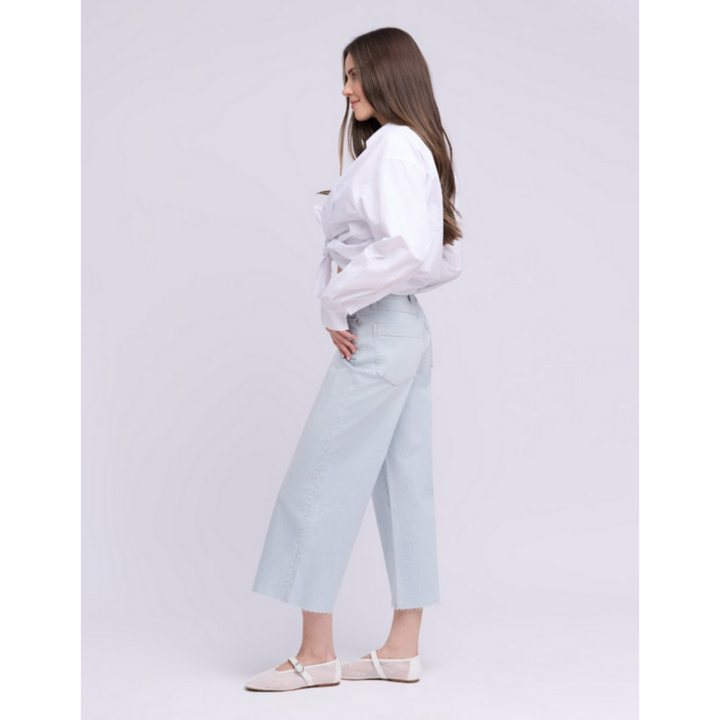 YOGA JEANS YOGA JEANS 26E LILY WIDE HIGH RISE 25'' SELENA PINSTRIPE