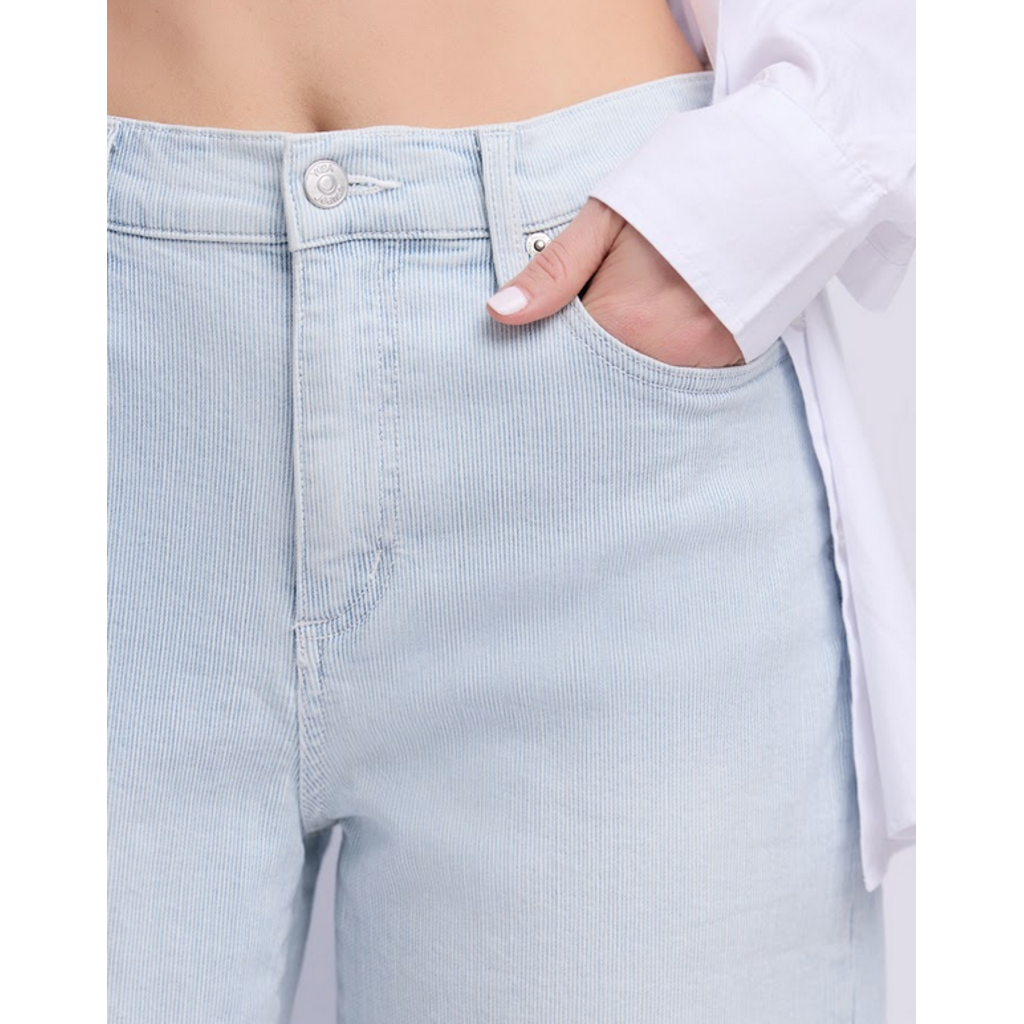 YOGA JEANS YOGA JEANS 26E LILY WIDE HIGH RISE 25'' SELENA PINSTRIPE