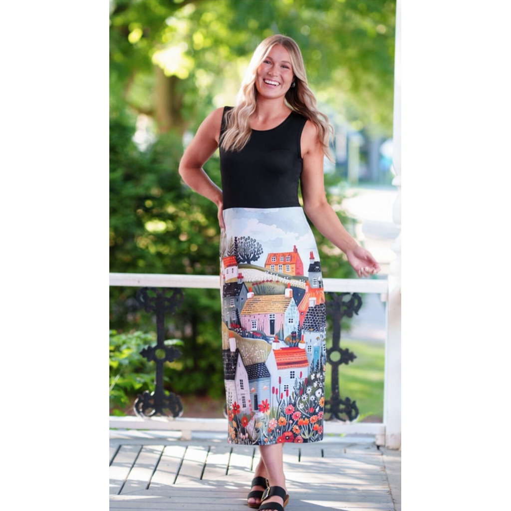 RIEN NE SE PERD TOUT SE CREE RIEN NE SE PERD 26E ROBE MIMOSA NOIR/PAYSAGE