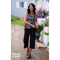 RIEN NE SE PERD TOUT SE CREE RIEN NE SE PERD 26E CAMISOLE SUNRISE NOIR/BLANC