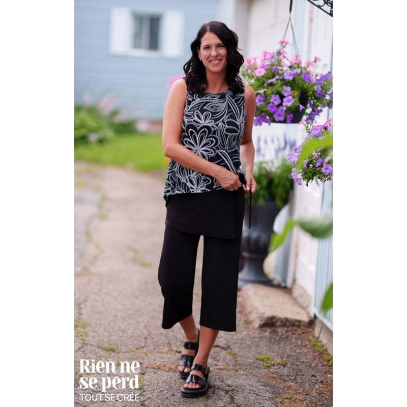 RIEN NE SE PERD TOUT SE CREE RIEN NE SE PERD 26E CAMISOLE SUNRISE NOIR/BLANC