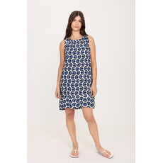 PISTACHE PISTACHE 26E ROBE S MANCHE SWIRLED DOTTED NAVY/WHITE