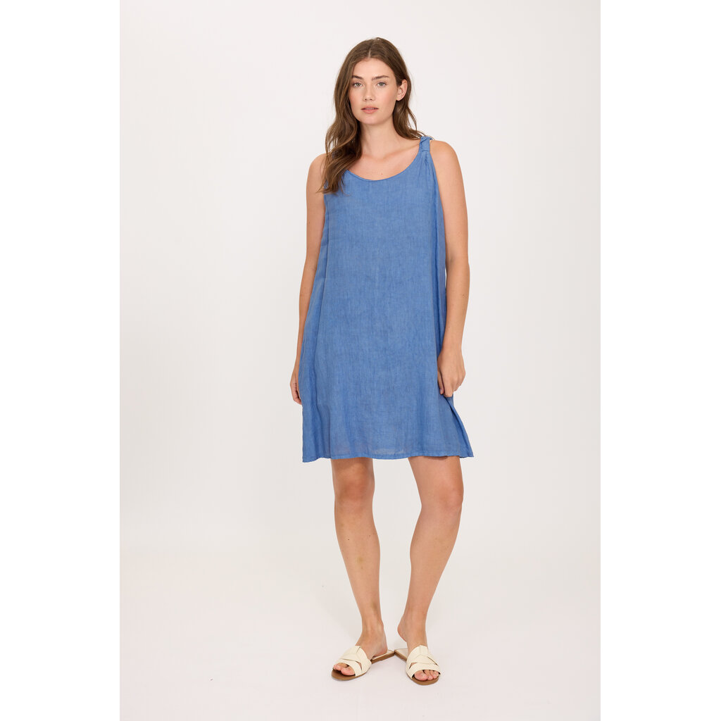 PISTACHE PISTACHE 26E ROBE S MANCHE ELASTIC LIN OCEAN BLUE