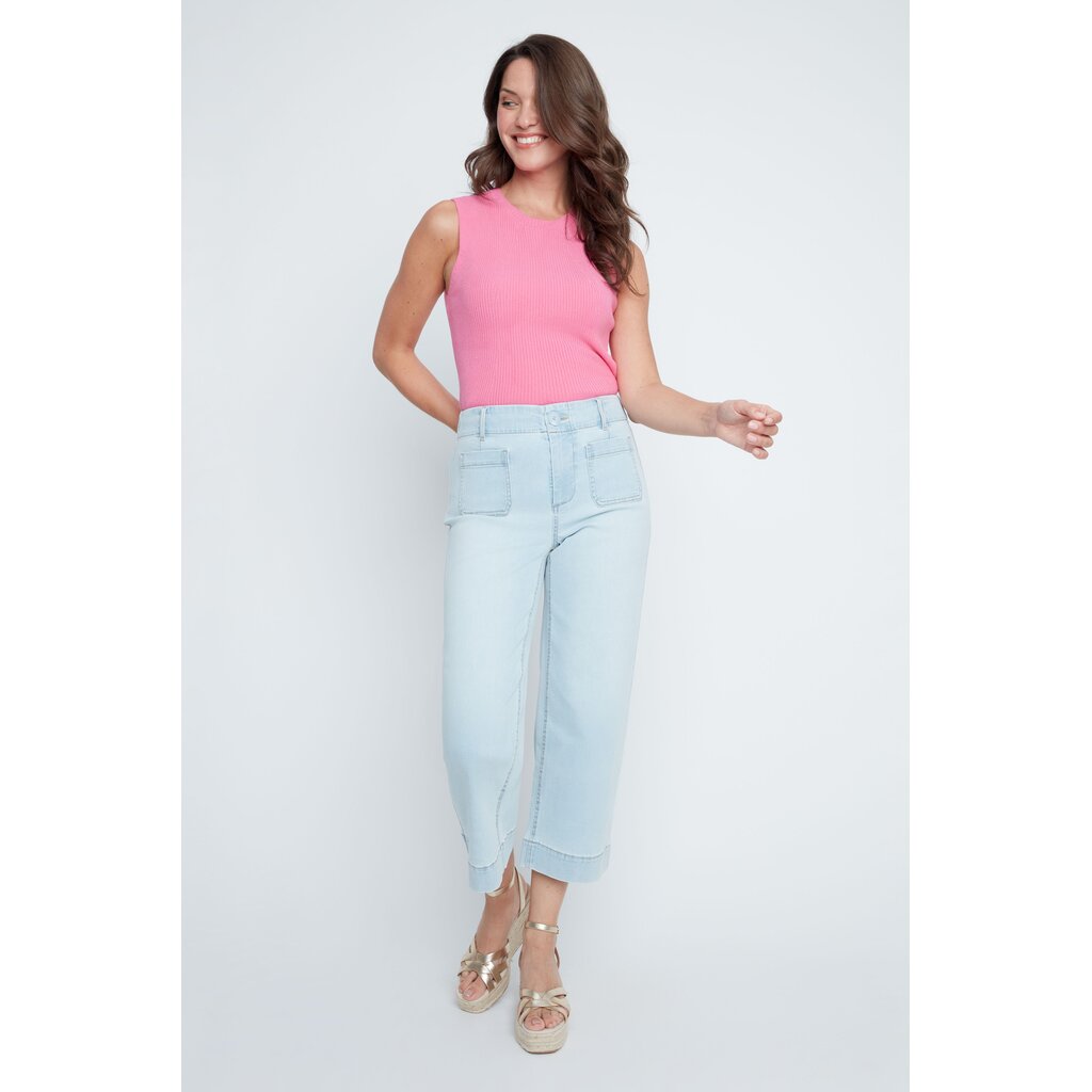 RENUAR RENUAR 26E PANT CROP WIDE POCHES AVANT BLEACHED WASH