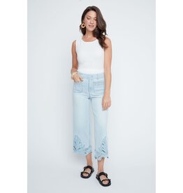 RENUAR RENUAR 26E PANT CROP WIDE BRODERIE BLEACHED WASH