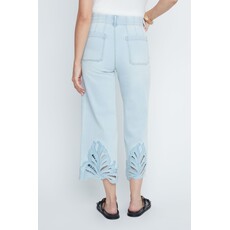 RENUAR RENUAR 26E PANT CROP WIDE BRODERIE BLEACHED WASH