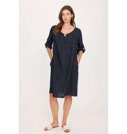 PISTACHE PISTACHE 26E ROBE GOUTTE DEAU LIN MIDNIGHT NAVY