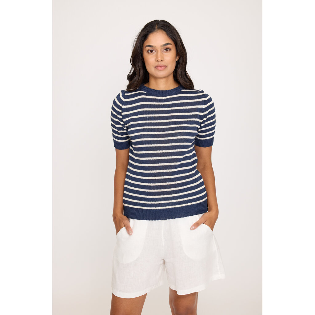 PISTACHE PISTACHE 26E TRICOT M COURTE NAVY W/ WHITE STRIPES