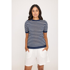 PISTACHE PISTACHE 26E TRICOT M COURTE NAVY W/ WHITE STRIPES