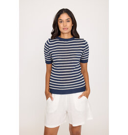 PISTACHE PISTACHE 26E TRICOT M COURTE NAVY W/ WHITE STRIPES