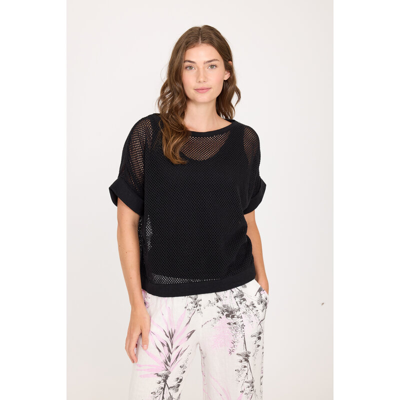 PISTACHE PISTACHE 26E TOP M COURTE AJOURE NOIR