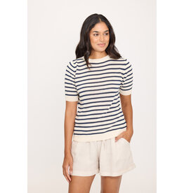 PISTACHE PISTACHE 26E TRICOT M COURTE WHITE W/ NAVY STRIPES