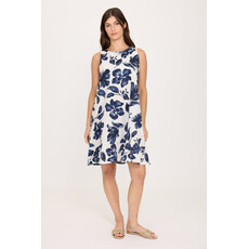 PISTACHE PISTACHE 26E ROBE SANS MANCHE VOLANTS BLUE FLORAL