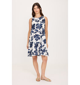 PISTACHE PISTACHE 26E ROBE SANS MANCHE VOLANTS BLUE FLORAL