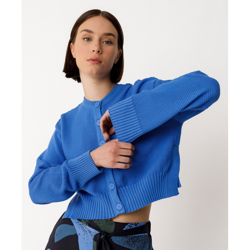 SKFK SKFK 26E CARDIGAN BELENE GOTS BLEU