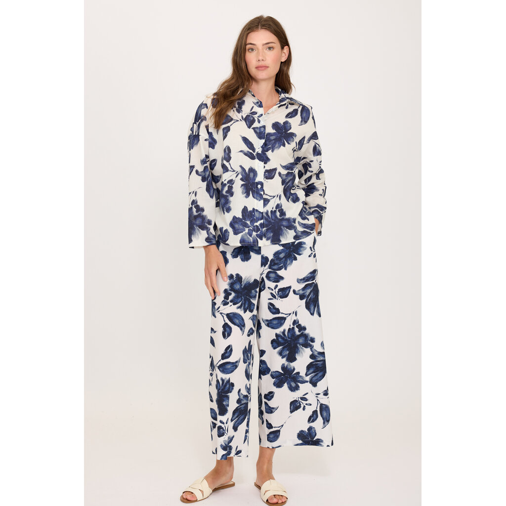 PISTACHE PISTACHE 26E BLOUSE AMPLE BLUE FLORAL