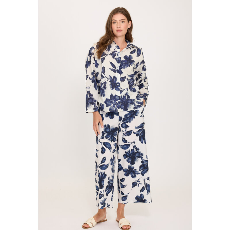 PISTACHE PISTACHE 26E BLOUSE AMPLE BLUE FLORAL