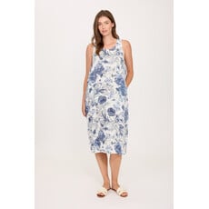 PISTACHE PISTACHE 26E ROBE S MANCHE ELASTIC BLUE FLORAL