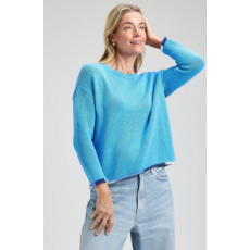 ZAKET AND PLOVER ZAKET AND PLOVER 26E BOTTOM DETAIL SWEATER AZURE