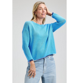 ZAKET AND PLOVER ZAKET AND PLOVER 26E BOTTOM DETAIL SWEATER AZURE
