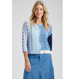 ZAKET AND PLOVER ZAKET AND PLOVER 26E THREAD DETAIL CARDIGAN ANCHOR