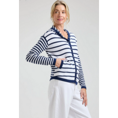 ZAKET AND PLOVER ZAKET AND PLOVER 26E MULTI STRIPE HOODIE MARINE