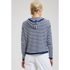 ZAKET AND PLOVER ZAKET AND PLOVER 26E MULTI STRIPE HOODIE MARINE