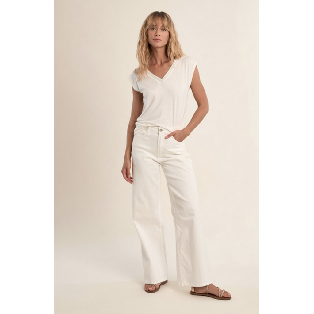 MOLLY BRACKEN MOLLY BRACKEN 26E TOP BLANC COL V DETAILS ARGENT