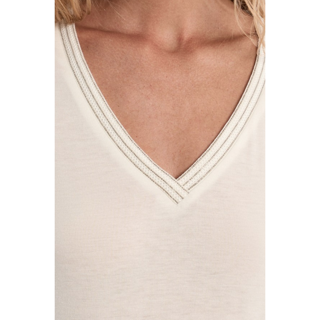 MOLLY BRACKEN MOLLY BRACKEN 26E TOP BLANC COL V DETAILS ARGENT