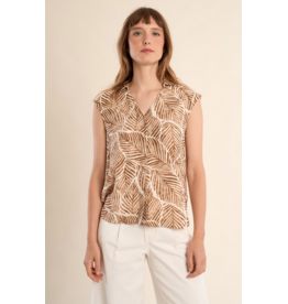 MOLLY BRACKEN MOLLY BRACKEN 26E BLOUSE S MANCHE FEUILLAGE CAMEL