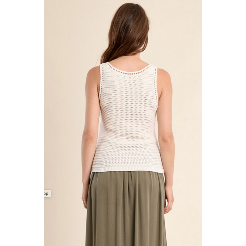 MOLLY BRACKEN MOLLY BRACKEN 26E TOP S MANCHE TRICOT AJOURE CAMEL