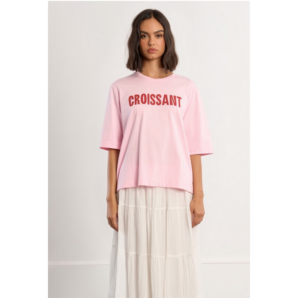 MOLLY BRACKEN MOLLY BRACKEN 26E TSHIRT AMPLE CROISSANT ROSE