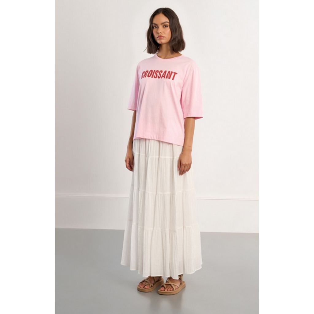 MOLLY BRACKEN MOLLY BRACKEN 26E TSHIRT AMPLE CROISSANT ROSE