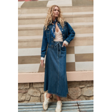 MOLLY BRACKEN MOLLY BRACKEN 26E JUPE MIDI JEANS CORDON BLEU