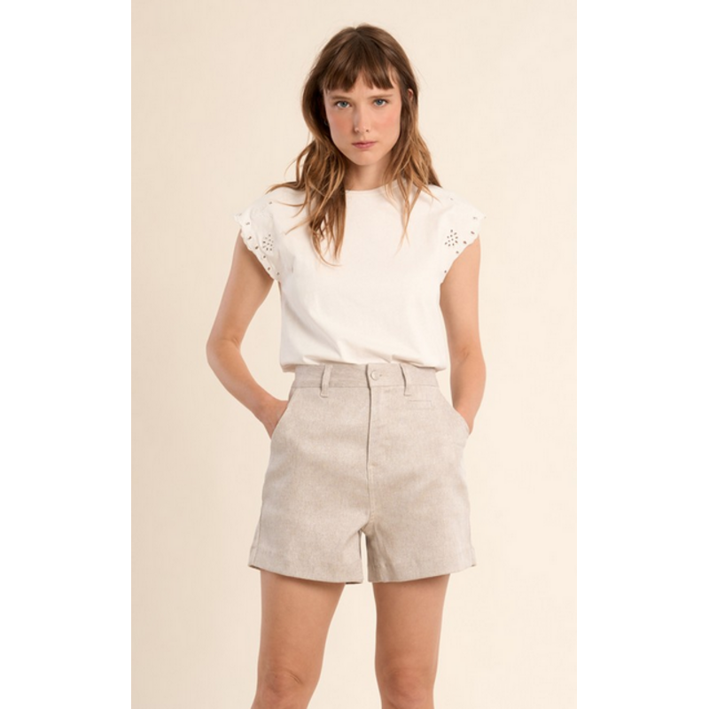 MOLLY BRACKEN MOLLY BRACKEN 26E SHORTS PAILLETTES BEIGE