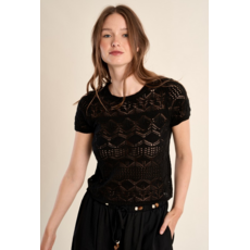 MOLLY BRACKEN MOLLY BRACKEN 26E PULL M COURTE MAILLE AJOUREE NOIR