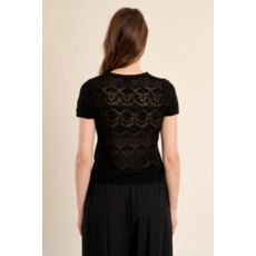 MOLLY BRACKEN MOLLY BRACKEN 26E PULL M COURTE MAILLE AJOUREE NOIR