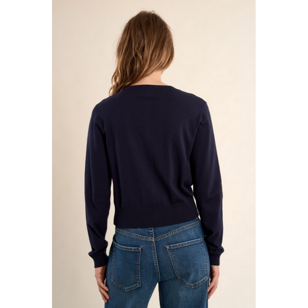 MOLLY BRACKEN MOLLY BRACKEN 26E CARDIGAN BOUTONS EN COEURS NAVY