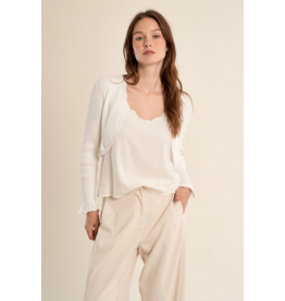 MOLLY BRACKEN MOLLY BRACKEN 26E CARDIGAN CROP TRICOT MINCE ECRU