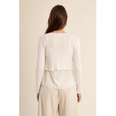 MOLLY BRACKEN MOLLY BRACKEN 26E CARDIGAN CROP TRICOT MINCE ECRU