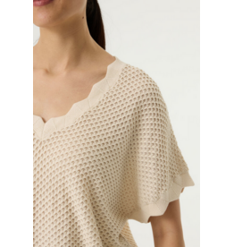 GARCIA GARCIA 26E PULL M COURTE MAILLE TEXTURE WHITECAP