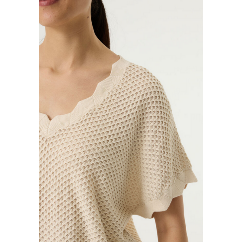 GARCIA GARCIA 26E PULL M COURTE MAILLE TEXTURE WHITECAP