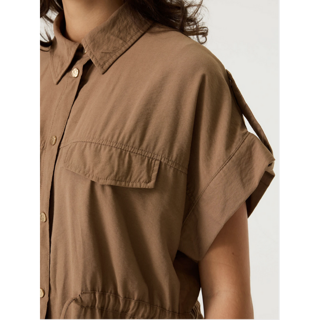 GARCIA GARCIA 26E CHEMISIER M COURTE CORDON SOFT TAUPE