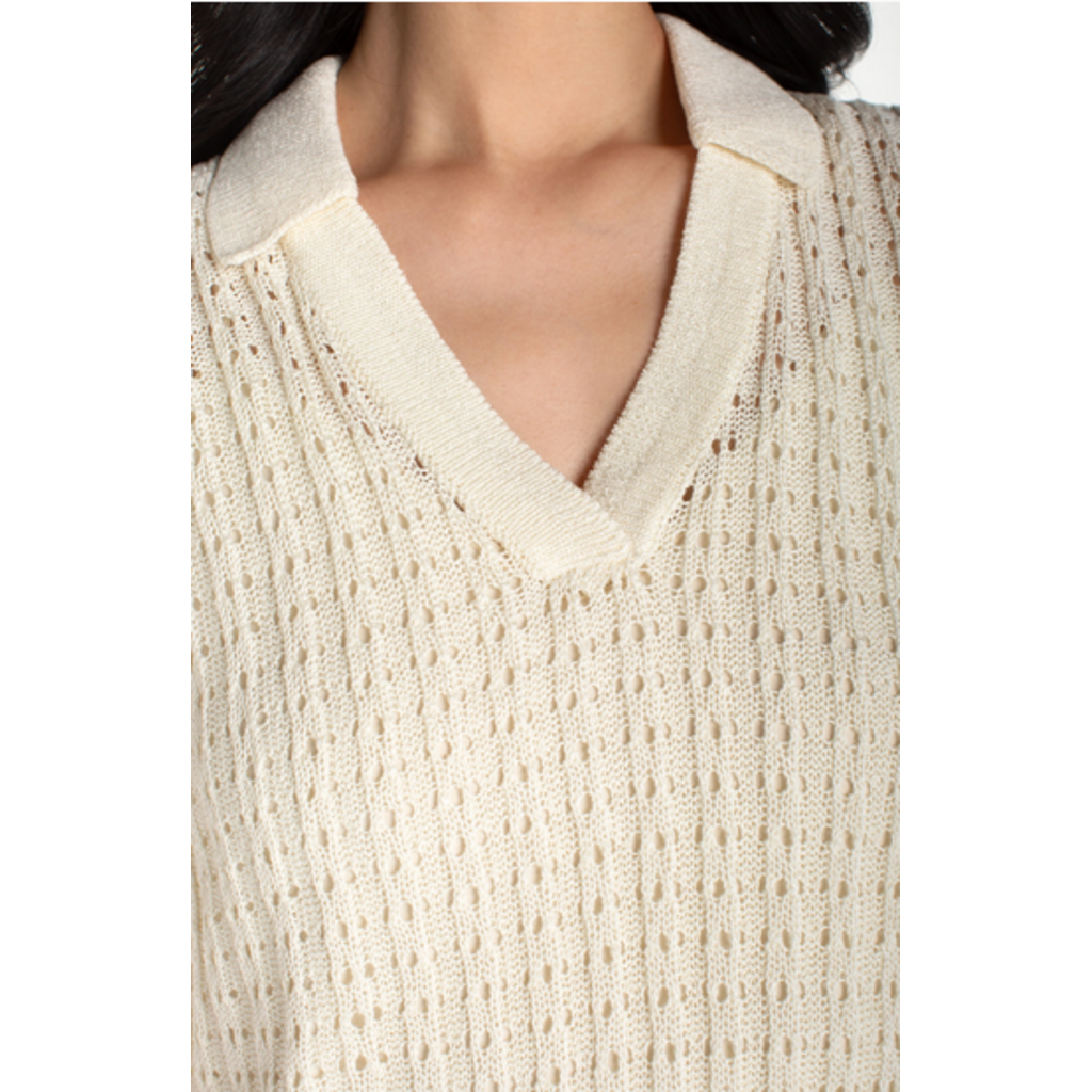 LIVERPOOL LIVERPOOL 26E TRICOT S MANCHE JOHNNY COLLAR CREME