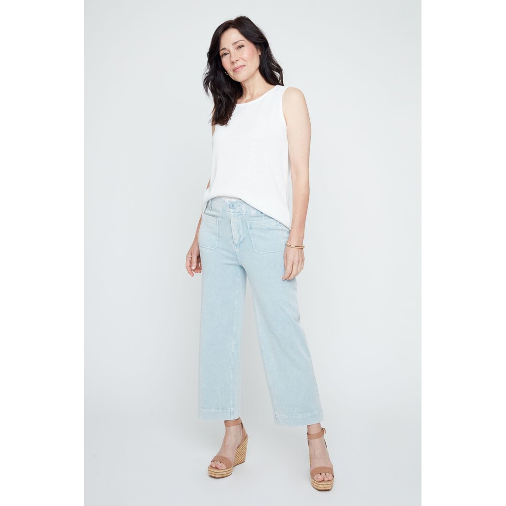 RENUAR RENUAR 26E KNIT PANT CROP POCHES CHAMBRAY