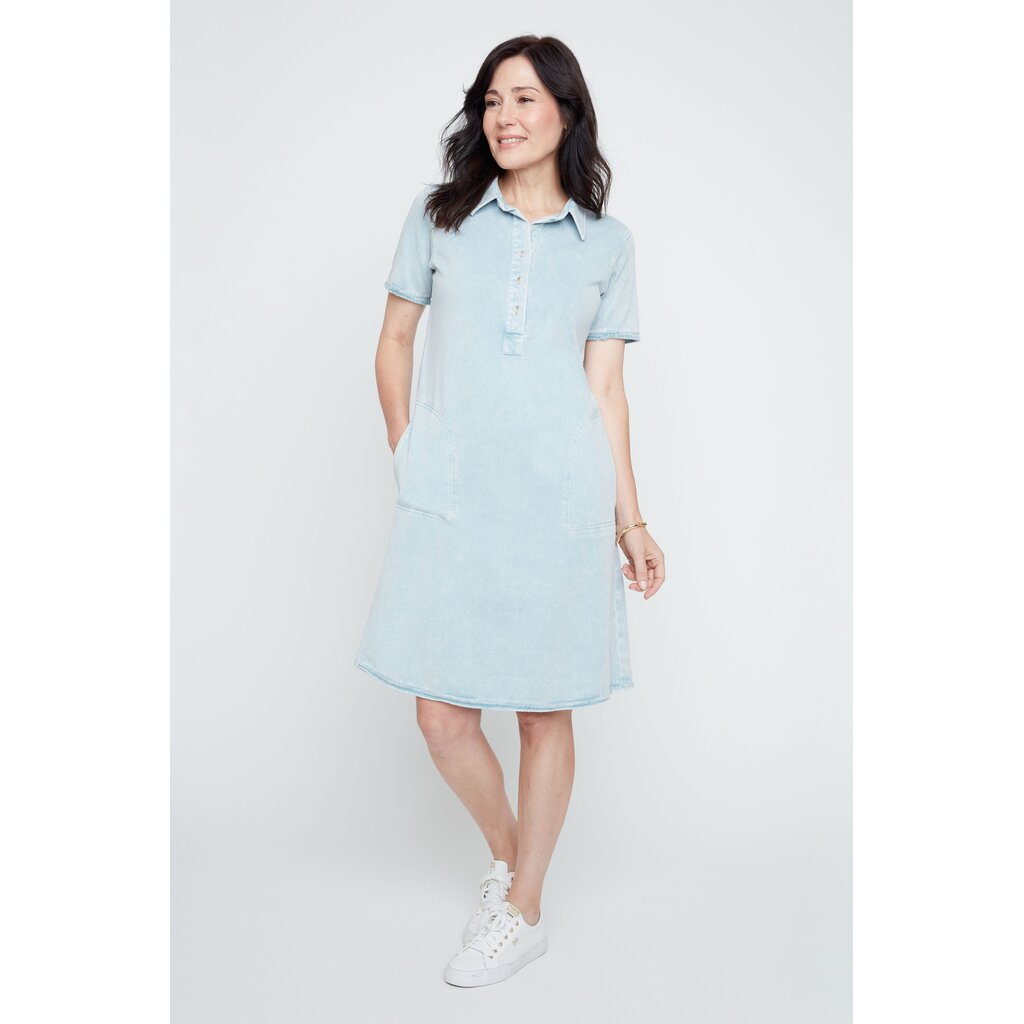 RENUAR RENUAR 26E KNIT DRESS COL CHEMISE CHAMBRAY