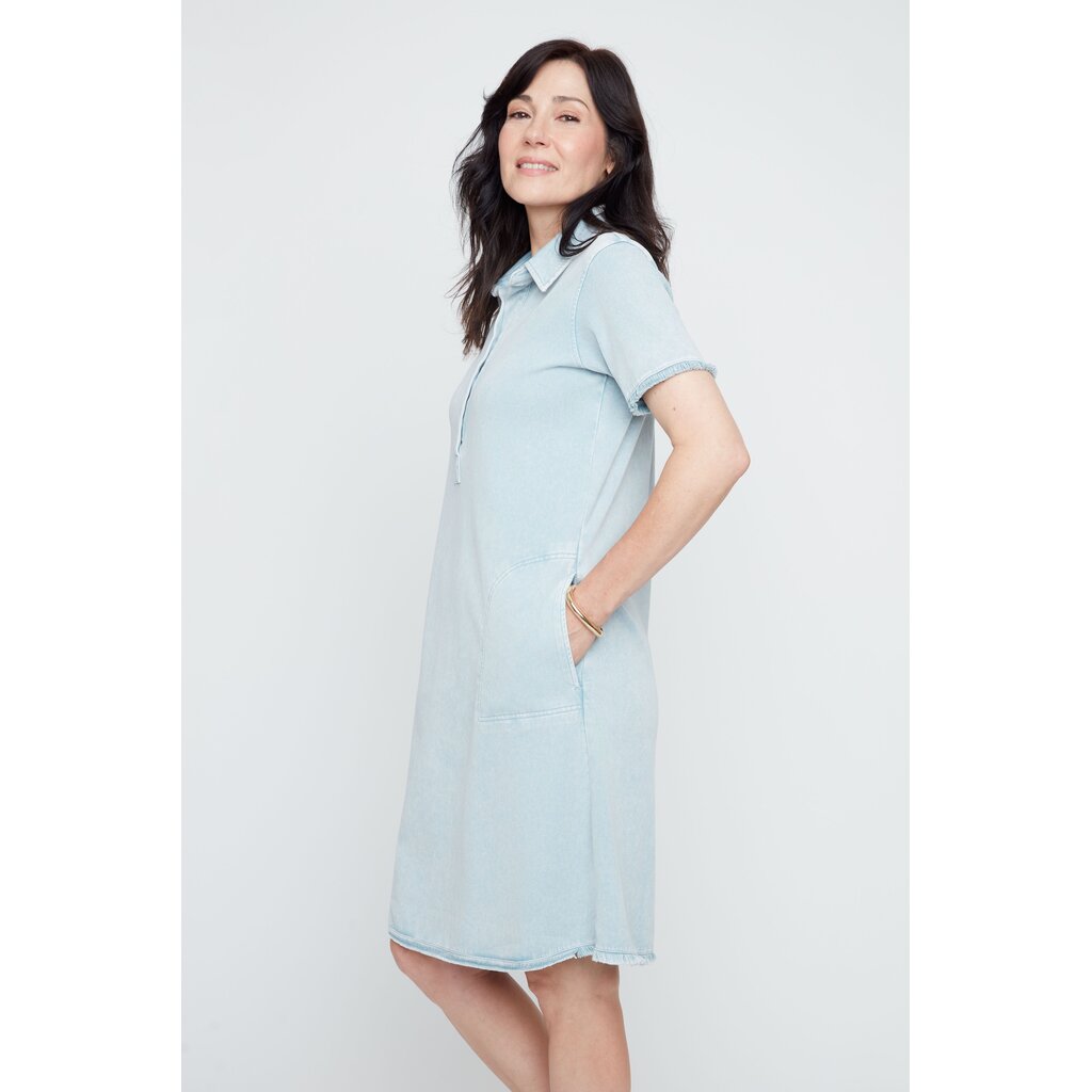 RENUAR RENUAR 26E KNIT DRESS COL CHEMISE CHAMBRAY