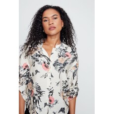 RENUAR RENUAR 26E BLOUSE MANCHE 3/4 FLEURS BLACK COMBO